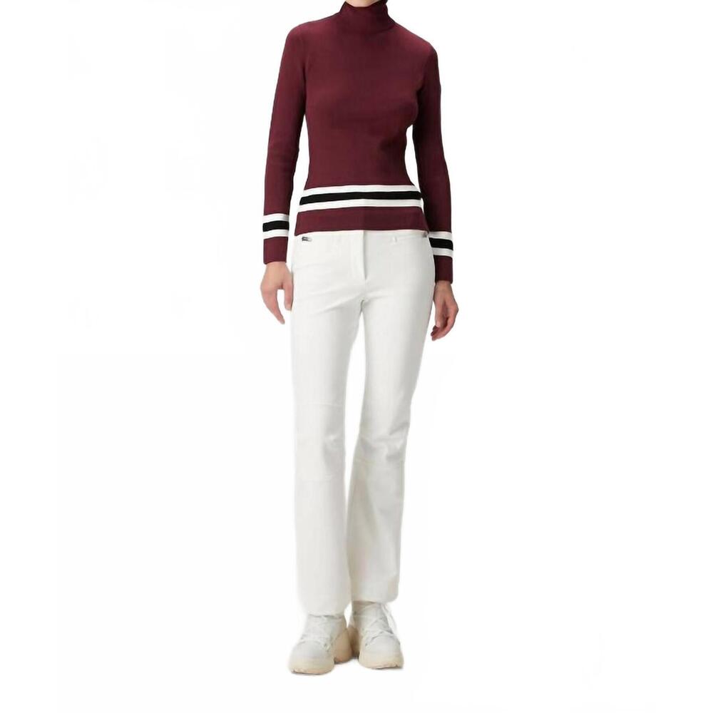 NEW FUSALP judith turtleneck sweater in acajou/neige